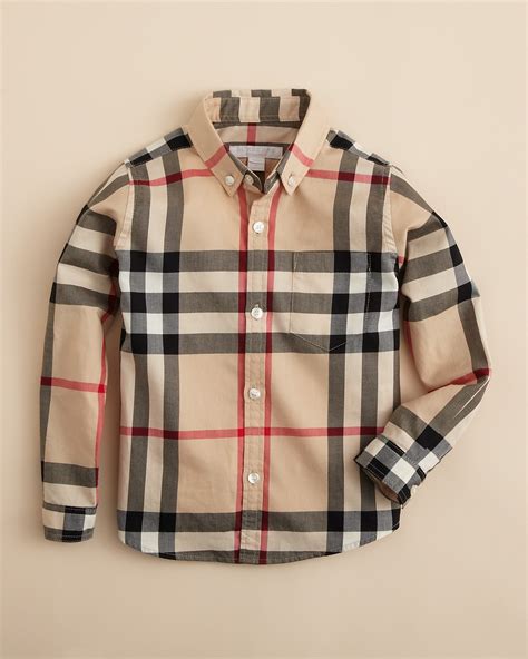 boys burberry longsleeve collared shirt|boys burberry.